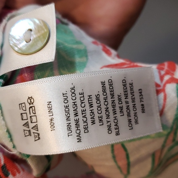 Cynthia Rowley 100% linen multicolored floral tank-style top - Picture 6 of 6